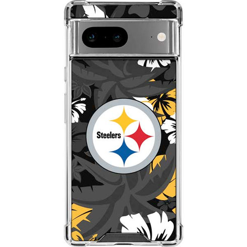 NFL Pittsburgh Steelers Tropical Print Google Pixel 8 Clear Case